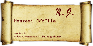 Meszesi Júlia névjegykártya